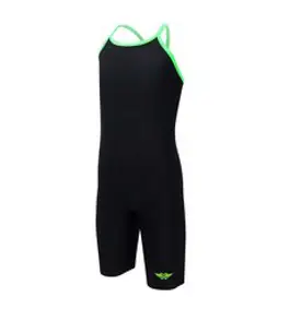 엑스블루 솔리드 여아동 5부 클래식S백 탄탄이 반전신 실내수영복 XBL-3035-01 멜론블랙