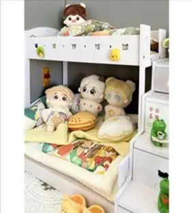 무속성 20cm 인형 솜인형 아이돌 2층 침대 세트 가구 침구 액세서리, 세트A