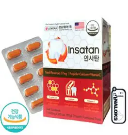 잇몸에좋은 영양제 잇몸뼈 잇몸통증약 경남제약 인사탄 프로폴리스 칼슘 치아 뼈 영양제 나록스, 60정, 2개, 60정