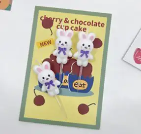 하피블리 생일초 생일 파티 케이크 초 캔들 토끼초, 토끼초 3p(화이트:블루리본)
