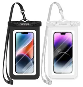뷰씨 다용도 물놀이 핸드폰 방수팩, 블랙, 화이트, 1세트