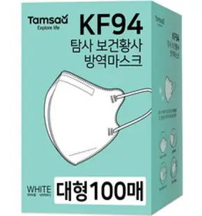 탐사 KF94 마스크 새부리형 2단접이 대형 (레귤러핏), 10개입, 10개, 화이트