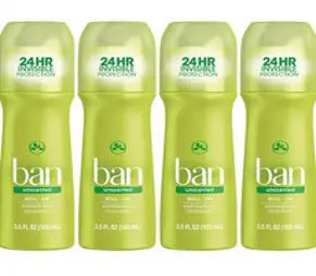 4개세트 남녀공용 반 데오드란트 롤온 ban deodorant 3종, 4개 UNSCENTED 무향, 4개
