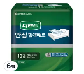 디펜드 남녀공용 안심 깔개매트 60 x 74 cm, 10개입, 6개