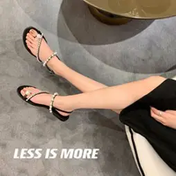 에블바잉 에블 대박걸 화려한 보석 큐빅 4cm 미들힐 여성 슬리퍼 샌들 3color