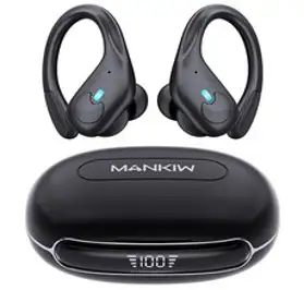 Mankiw맨큐 귀걸이형 무선 블루투스 이어폰 버튼식 X30, 블랙