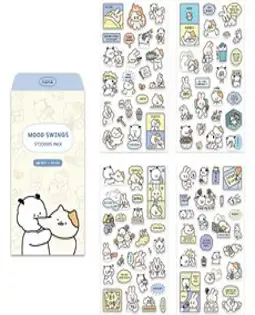 대시앤도트 뽀작뽀작 감정기복 리무버 씰 스티커 4종 세트, 혼합색상, 1세트
