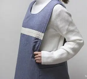 누빔 앞치마 어린이집 겨울 모자 원피스 앞치마 XL, XL블랙