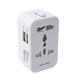 플라이토 해외 여행용 USB 멀티어댑터 2포트 + 파우치 JS-1004, 1세트