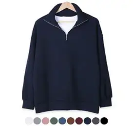 올멋 MUT 오버핏 니트 반집업 맨투맨