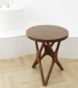 Unihome 선반형 고급 원목 거실테이블 쇼파 테이블, 고급 원목색
