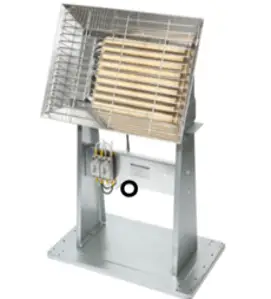 우주전열 국산 전기반사판 공장산업현장난로 공업용 사각히터3kw 2단