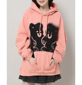 NICE GHOST CLUB UNISEX niceghostclub BIG구미베어후드 자켓 기모 나이스고스트 2984101 핑크