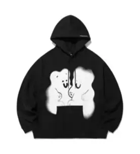 NICE GHOST CLUB UNISEX niceghostclub BIG구미베어후드 자켓 기모 나이스고스트 2984101 블랙
