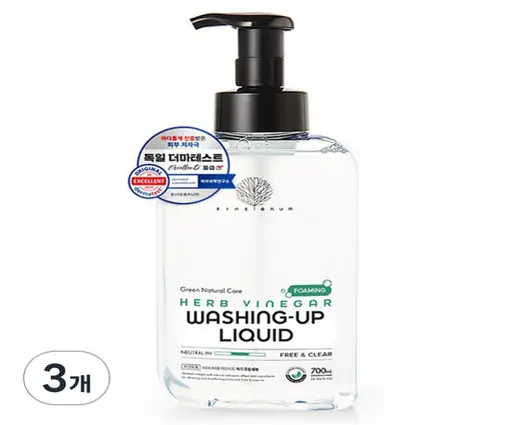 아이너바움 아기 주방세제 거품형 무향, 700ml, 3개