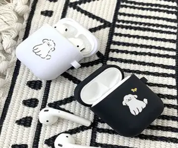 아칸케이스 율율 멍뭉이 에어팟케이스, 네이비, 안녕, 1개