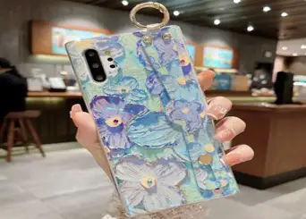 에르모사 갤럭시 S21 케이스 울트라 플러스 GALAXY PHONE CASE 유화 플라워 핸드 스트랩 휴대폰 케이스