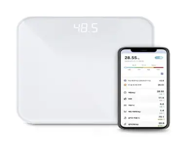 아크로 아이바디 블루투스 체중계 디지털 LED 가정용 스마트 몸무게 체지방 정확한측정, 1개, 화이트