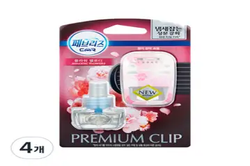 페브리즈 프리미엄 차량용 오일 방향제, 플라워 멜로디, 4개