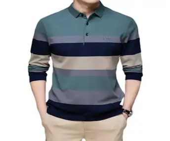 카멜롯 지프 스피릿 남성 스트라이프 긴팔 카라티 21889
