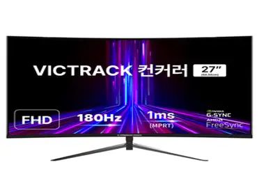 빅트랙 FHD 컨커러 180Hz 게이밍 커브드 모니터, 68.58cm, 27CM18001