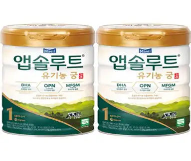 앱솔루트 유기농 궁 분유 1단계 0~6개월, 800g, 2개