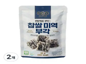 오희숙전통부각 찹쌀 미역 부각, 30g, 2개