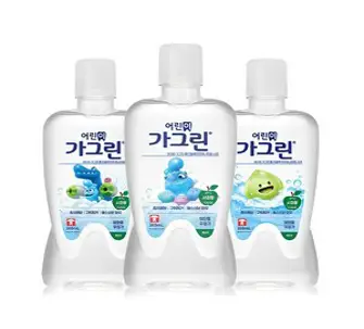 가그린 어린이용 구강세정제 사과향, 380ml, 3개