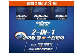 질레트 센서티브 2 in 1 퓨어스포츠 쉐이빙 젤, 170g, 3개